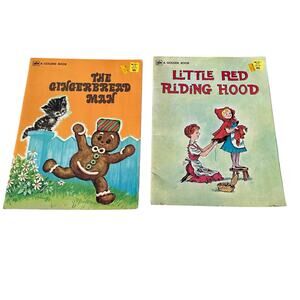 Vintage Golden Book Lot of 2 1960s 70s Classic Riding Hood Gingerbread Man READ